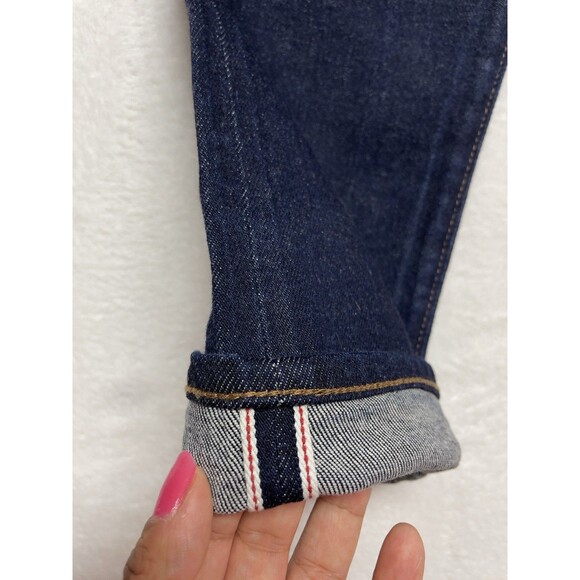 Express Selvedge Denim Men's W28 L30 Buttonfly Slim Fit Dark Blue Jeans - Picture 14 of 16